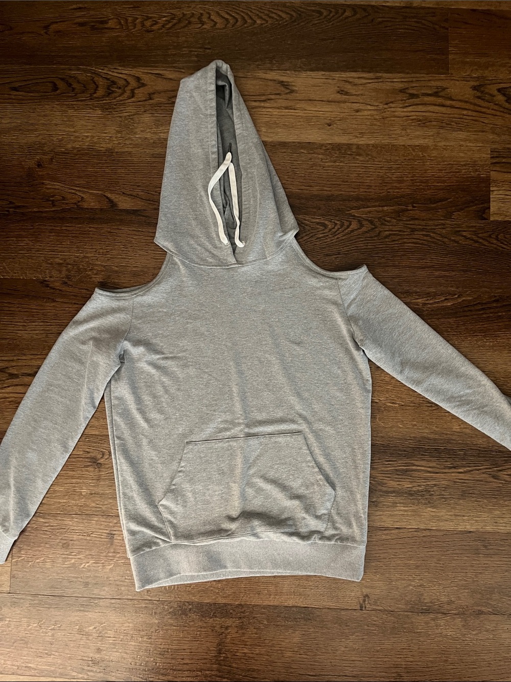 Gray Cold Shoulder Hoodie